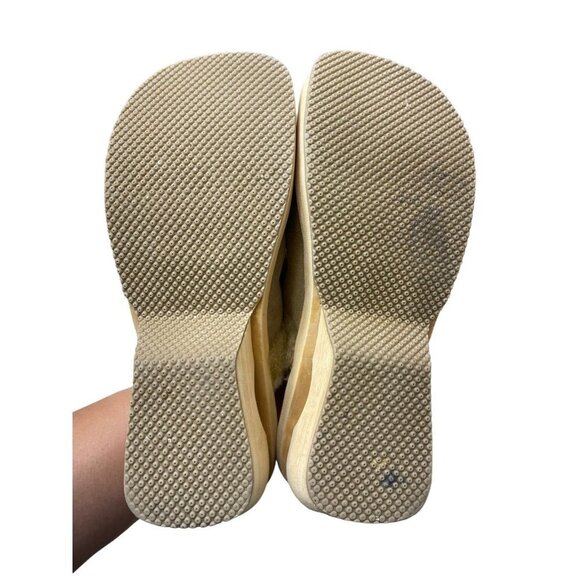 Skechers Spirals II Leather Mules Clogs Slip-On Shoes Faux Fur+Wood Sand Women 7 - Picture 4 of 7